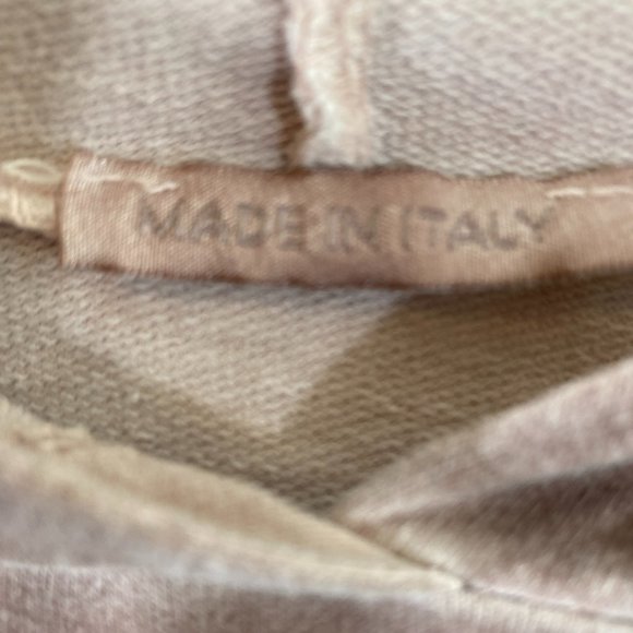 Made in Italy Light Brown Sequined Long Sleeve Hoodie Top NWOT Size Large - Picture 3 of 15